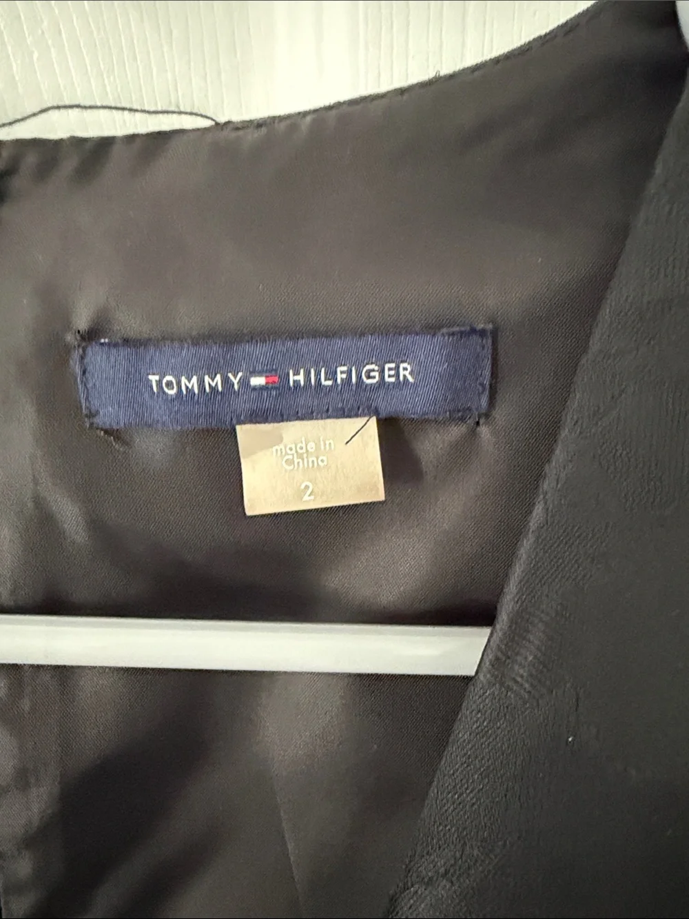 Tommy Hilfiger Black Floral Jacquard Midi Dress with Slim Belt - Picture 3 of 6